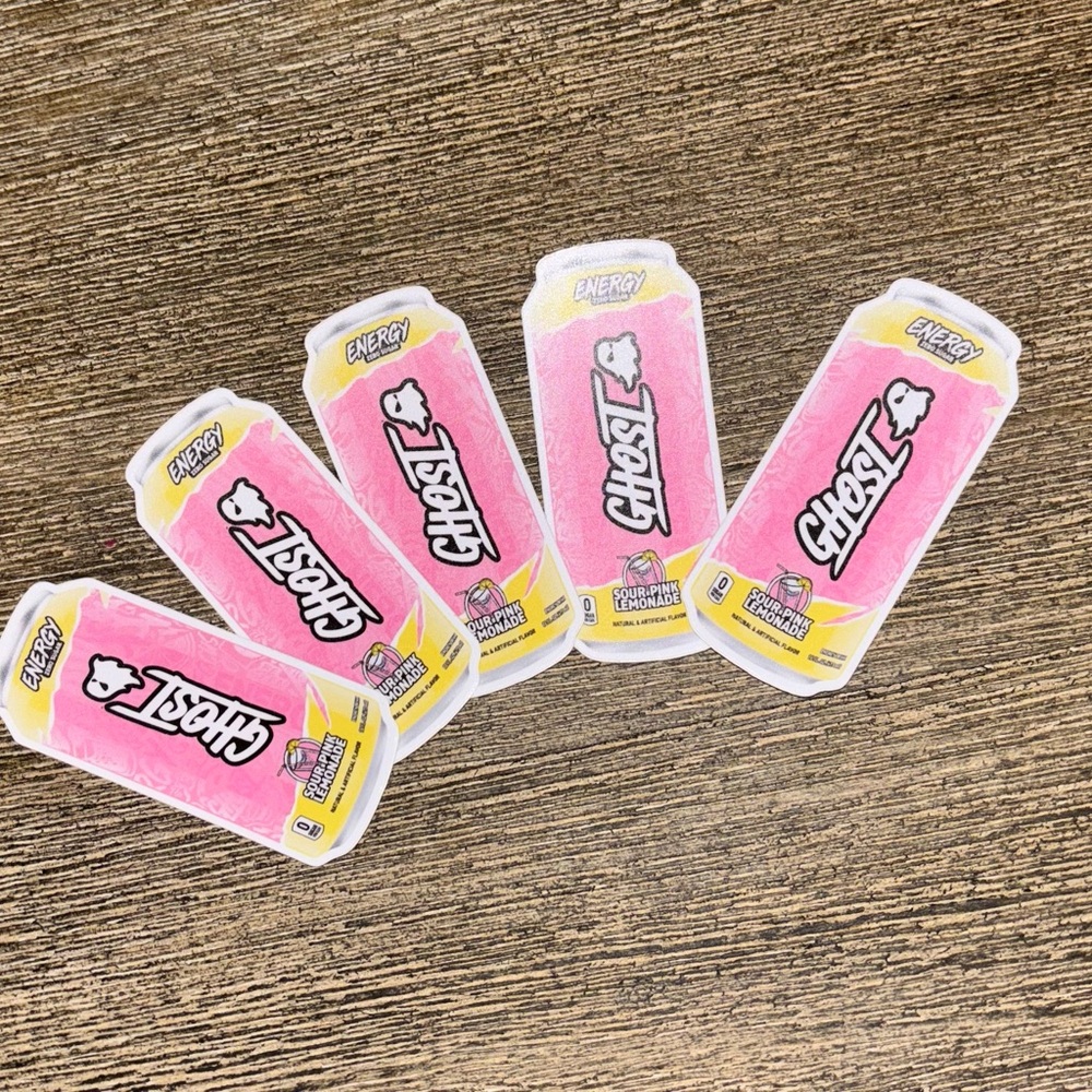 GHOST ENERGY DRINK SOUR PINK LEMONADE DECAL STICKERS LOT OF 5